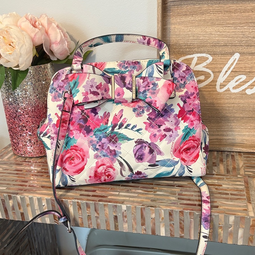 Floral Women's Bag with Bow Accent